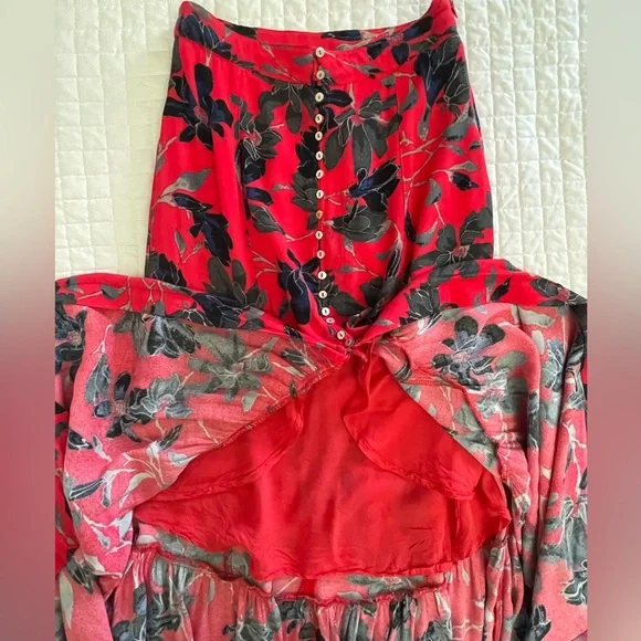 Free People Smooth Sailing Maxi Skirt in Red size 0